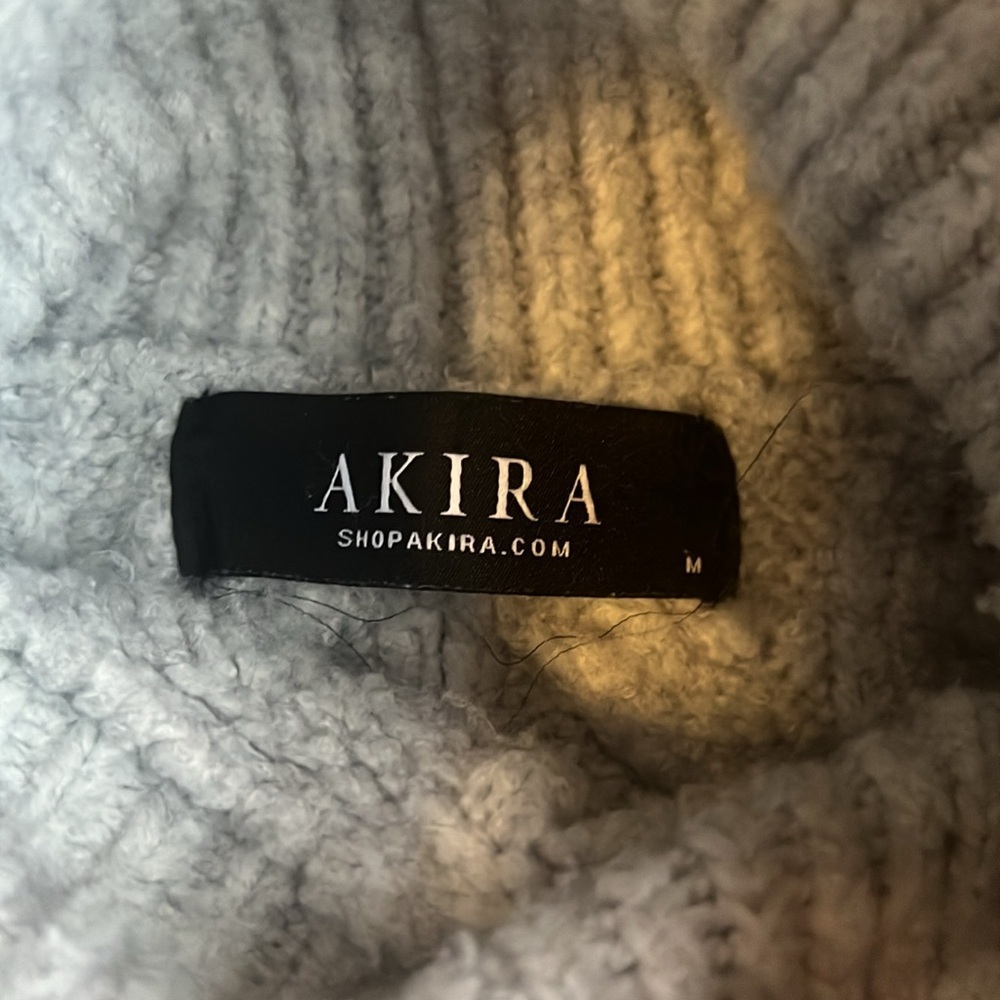 AKIRA light gray women’s turtleneck sweater medium - Picture 5 of 7